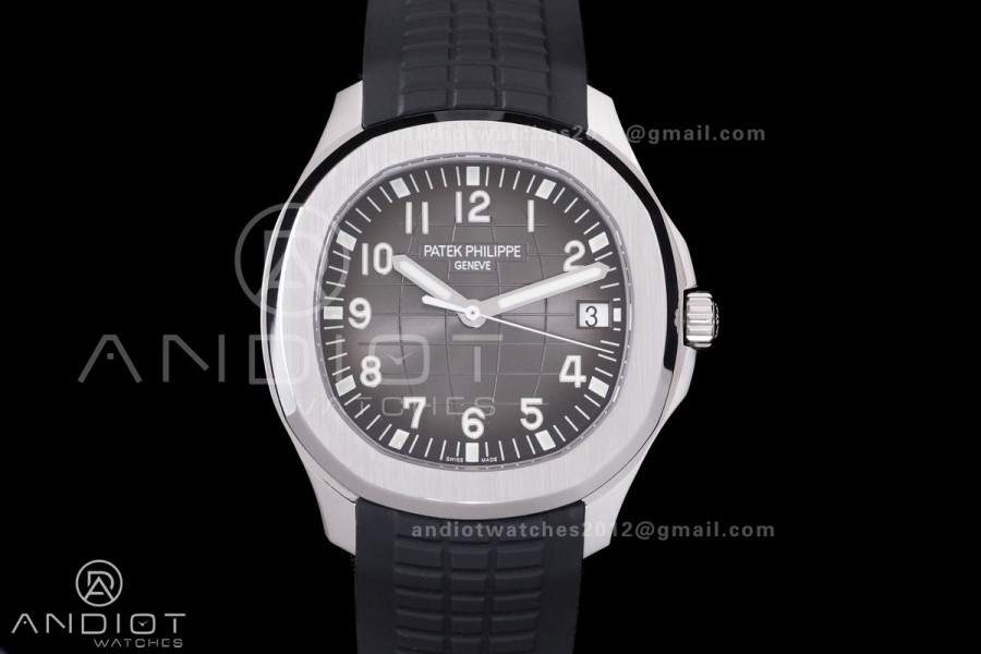 Aquanaut 5167 SS DDF 1:1 Best Edition Gray Dial on Black Rubber Strap DD324 Super Clone