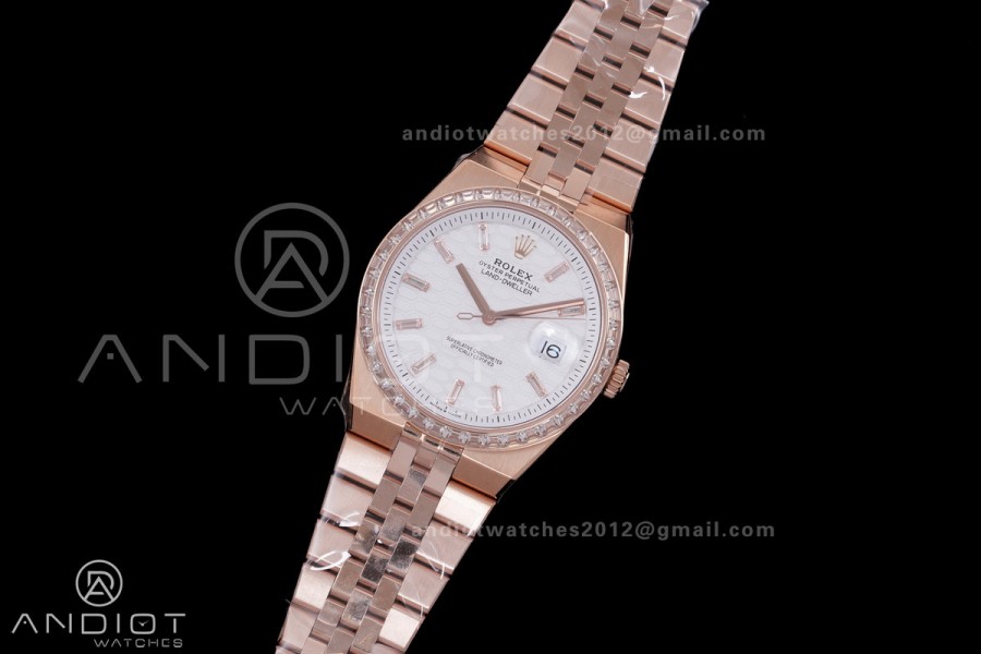 Land Dweller 127385 Diamond Bezel RG ESF White Dial T Diamond Marker On RG Bracelet A7135