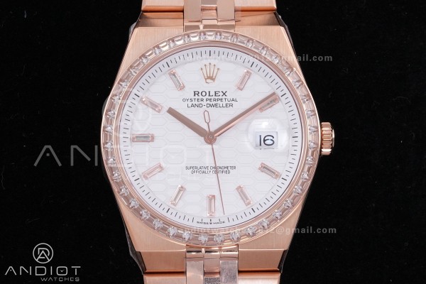 Land Dweller 127385 Diamond Bezel RG ESF White Dia...