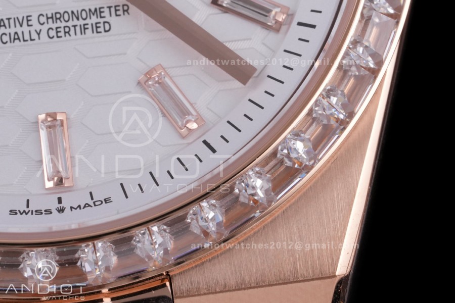 Land Dweller 127385 Diamond Bezel RG ESF White Dial T Diamond Marker On RG Bracelet A7135