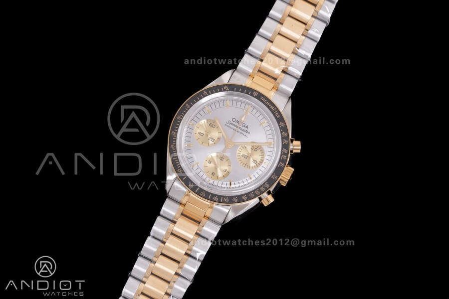 Speedmaster Professional SS/YG N1F Best Edition Silver Dial Gold Subdial On SS/YG Bracelet Asian 3861