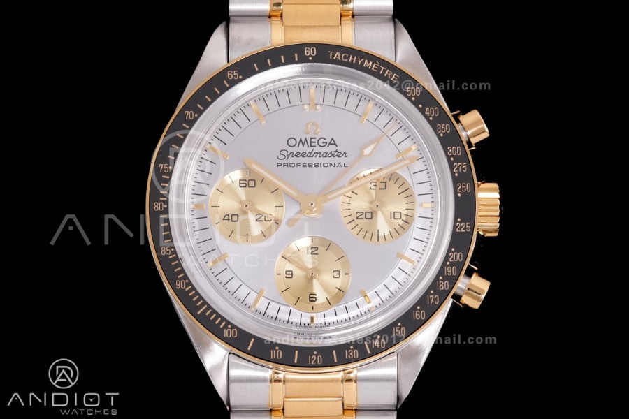 Speedmaster Professional SS/YG N1F Best Edition Silver Dial Gold Subdial On SS/YG Bracelet Asian 3861