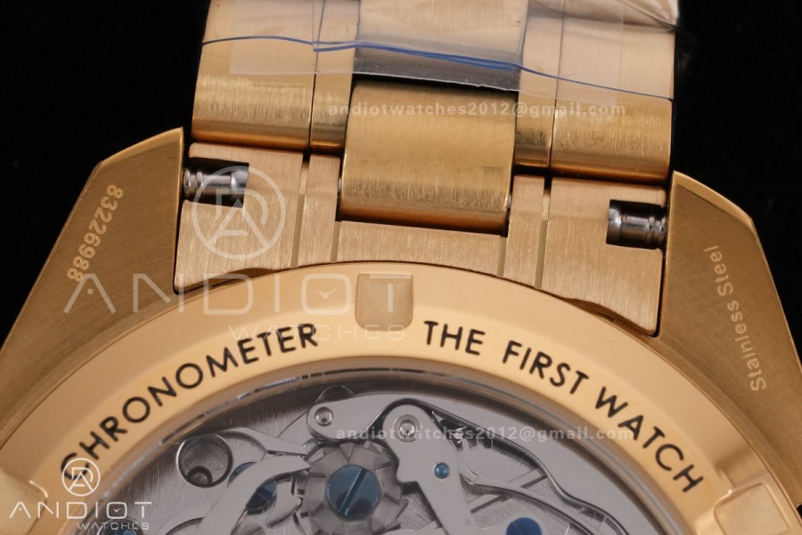 Speedmaster Professional YG N1F Best Edition Gold Dial Black Subdial On YG Bracelet Asian 3861