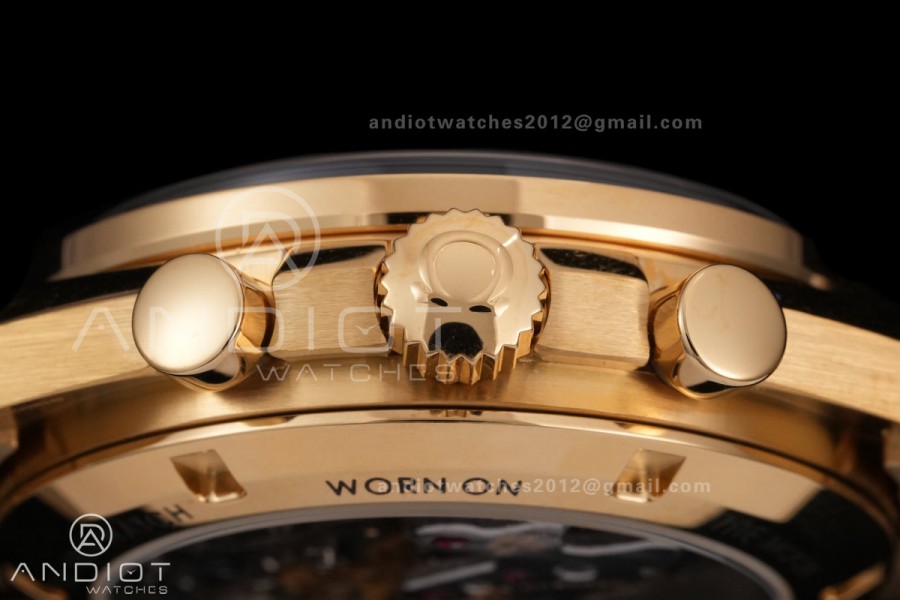 Speedmaster Professional YG N1F Best Edition Gold Dial Black Subdial On YG Bracelet Asian 3861