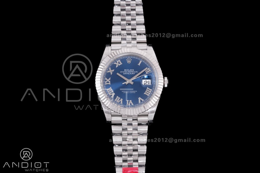 DateJust 41 126334 904L SS V2 VSF 1:1 Best Edition Blue Dial Roman Marker On Jubilee Bracelet DD3235
