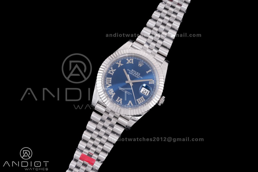 DateJust 41 126334 904L SS V2 VSF 1:1 Best Edition Blue Dial Roman Marker On Jubilee Bracelet DD3235