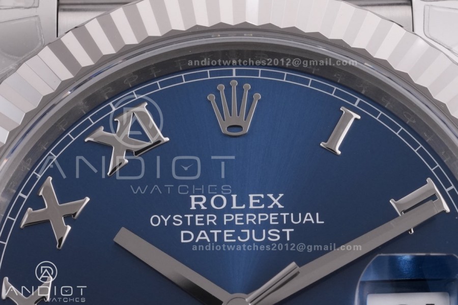 DateJust 41 126334 904L SS V2 VSF 1:1 Best Edition Blue Dial Roman Marker On Jubilee Bracelet DD3235