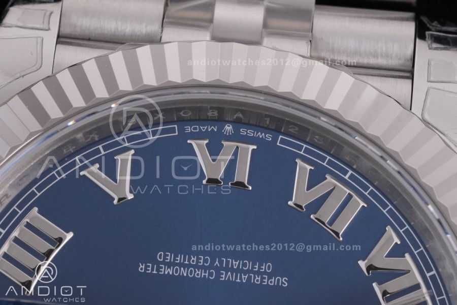 DateJust 41 126334 904L SS V2 VSF 1:1 Best Edition Blue Dial Roman Marker On Jubilee Bracelet DD3235