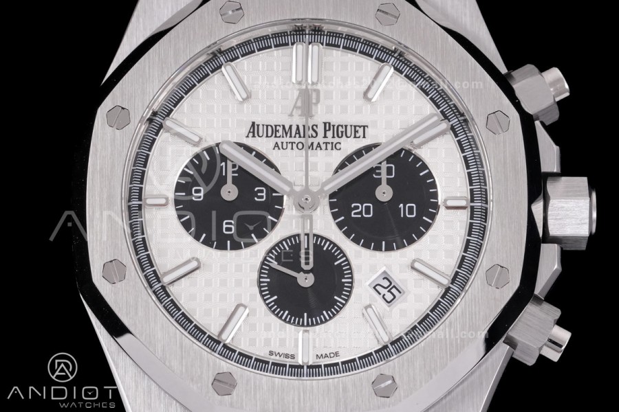 Royal Oak Chrono 26331 SS APSF 1:1 Best Edition White/Black Dial on SS Bracelet A2385