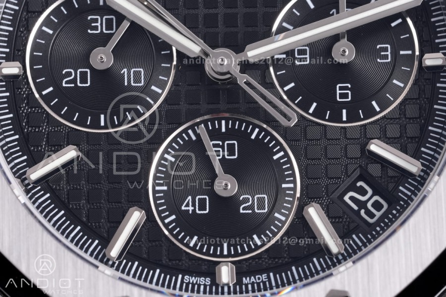 Royal Oak Chrono 26240 SS DDF 1:1 Best Edition Black Dial on SS Bracelet DD4401 Super Clone