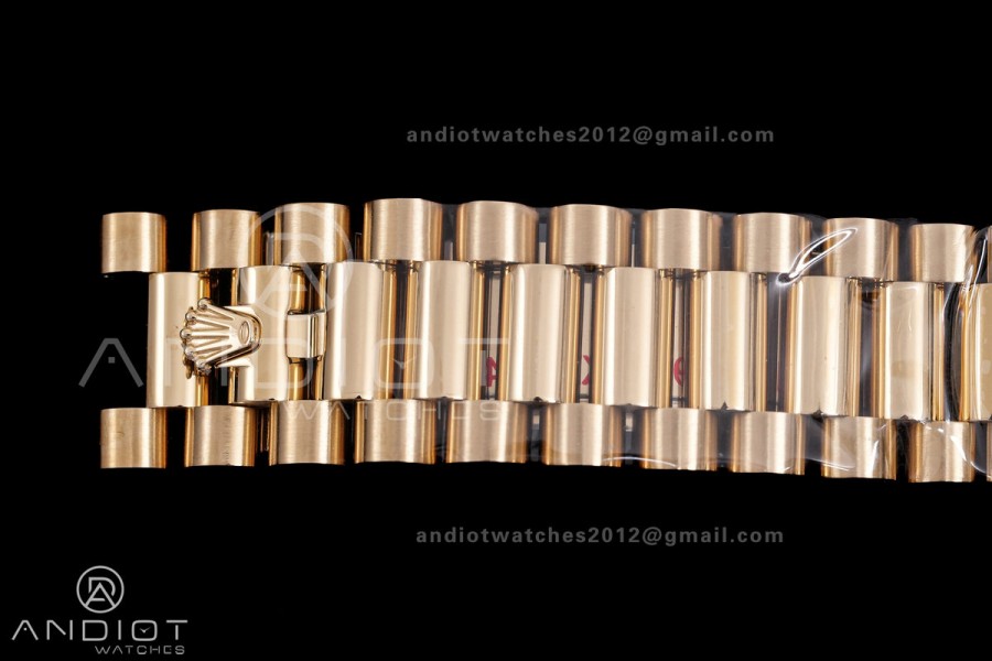 Day Date 228238 40mm Gain Weight QF 1:1 Best Edition Green Dial Roman Marker On YG President Bracelet DD3255