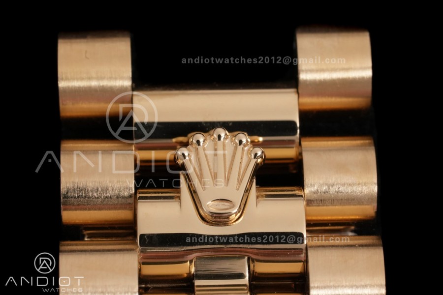 Day Date 228238 40mm Gain Weight QF 1:1 Best Edition Green Dial Roman Marker On YG President Bracelet DD3255