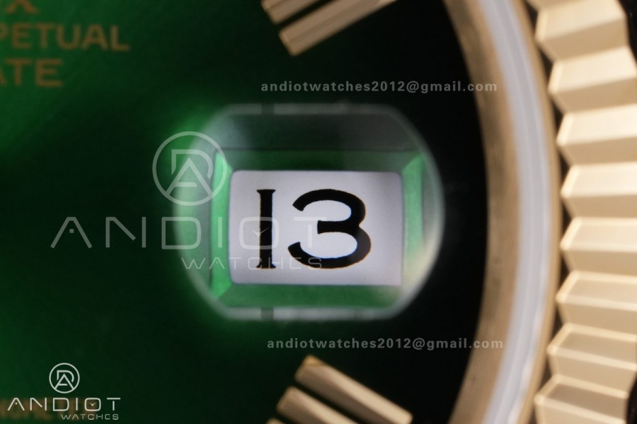 Day Date 228238 40mm Gain Weight QF 1:1 Best Edition Green Dial Roman Marker On YG President Bracelet DD3255
