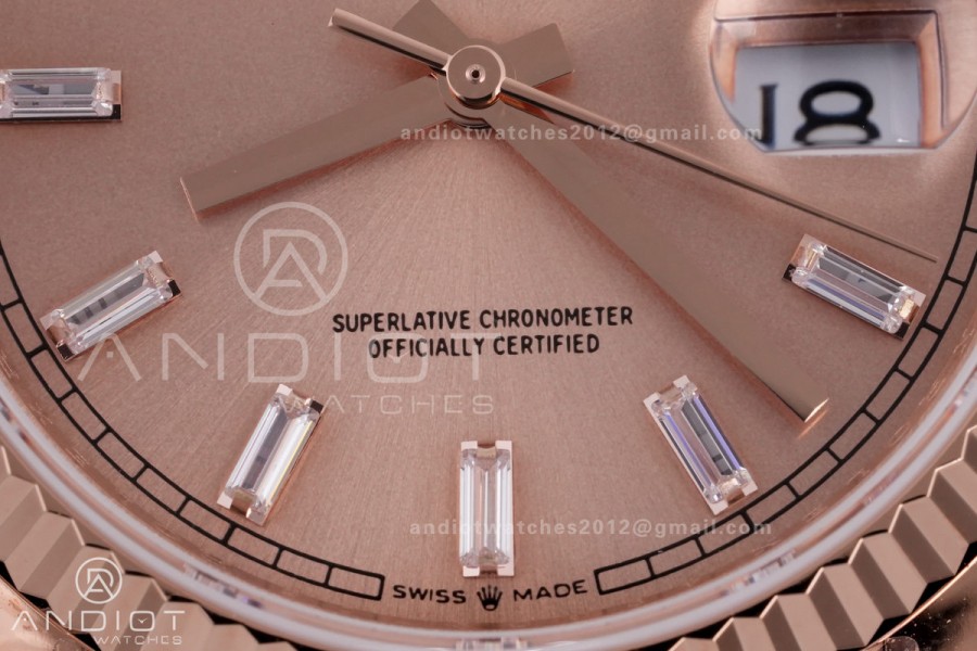 Day Date 128235 Gain Weight RG QF 1:1 Best Edition RG Dial T Diamond Marker On RG President Bracelet A2836