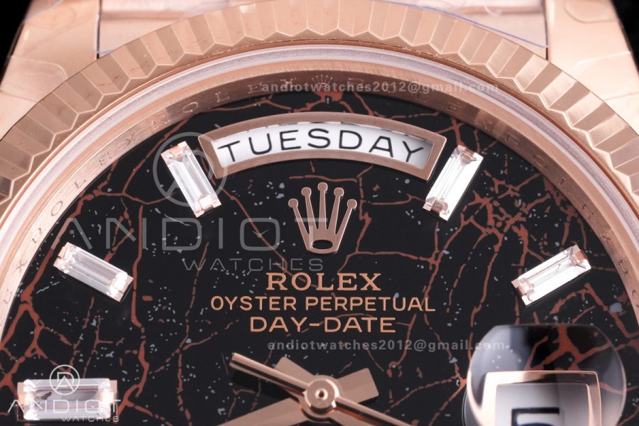 Day Date 40 RG 228235 QF 1:1 Best Edition Eisenkiesel Dial on President Bracelet A2836 (Gain Weight)