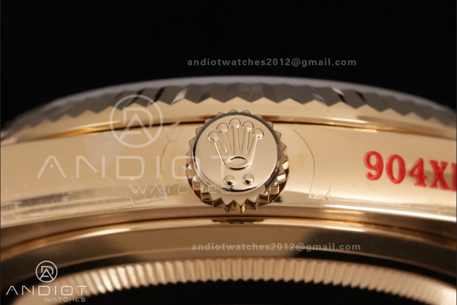 Day Date 228238 40mm Gain Weight QF 1:1 Best Edition Black Dial T Diamond Markers On YG President Bracelet DD3255