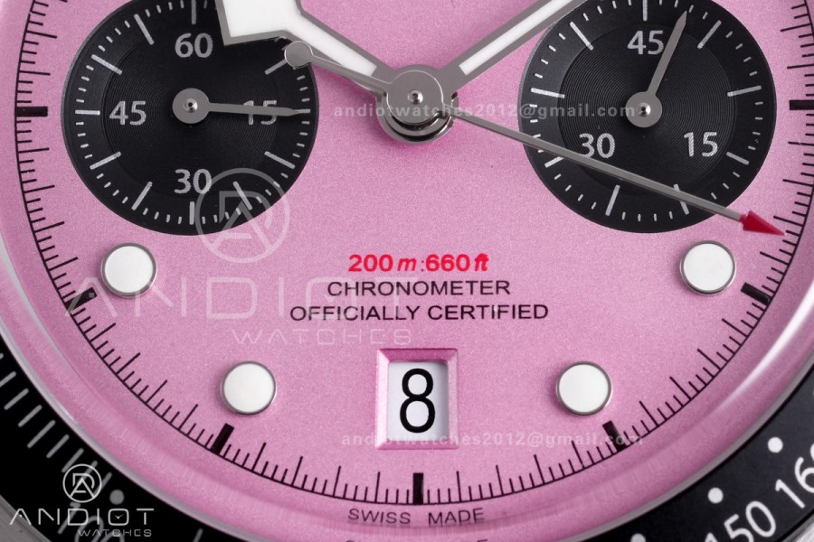 Black Bay Chrono SS ZF 1:1 Best Edition Pink Dial on SS Bracelet A7750