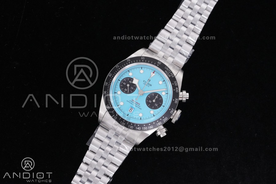 Black Bay Chrono SS ZF 1:1 Best Edition Tiffany Blue Dial on SS Bracelet A7750