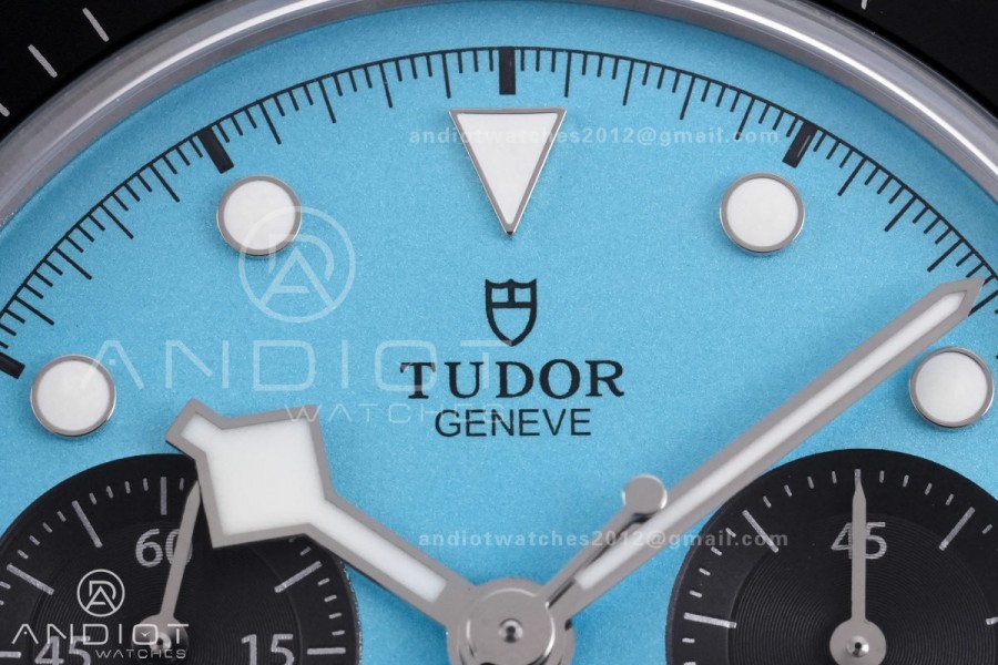 Black Bay Chrono SS ZF 1:1 Best Edition Tiffany Blue Dial on SS Bracelet A7750