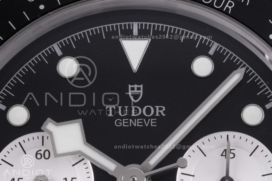 Black Bay Chrono SS ZF 1:1 Best Edition Black/White Dial on SS Bracelet A7750