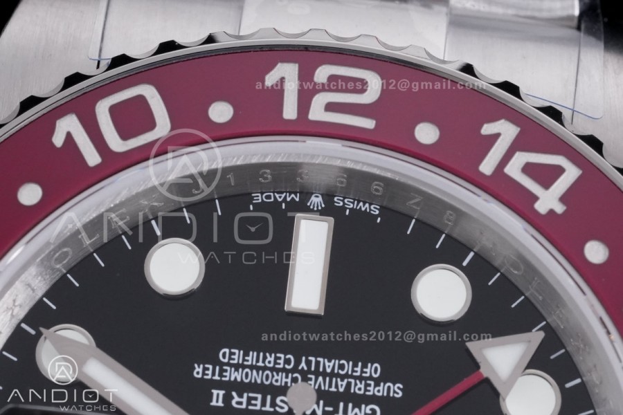 GMT-Master II 126710 BLRO Blue/Red V3 904L SS QF 1:1 Pepsi Best Edition Black Dial On Oyster Bracelet DD3285