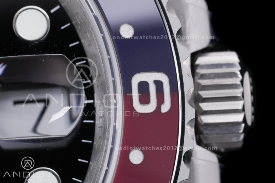 GMT-Master II 126710 BLRO Blue/Red V3 904L SS QF 1:1 Pepsi Best Edition Black Dial On Oyster Bracelet DD3285