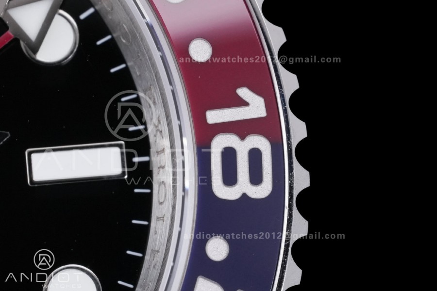 GMT-Master II 126710 BLRO Blue/Red V3 904L SS QF 1:1 Pepsi Best Edition Black Dial On Jubilee Bracelet DD3285
