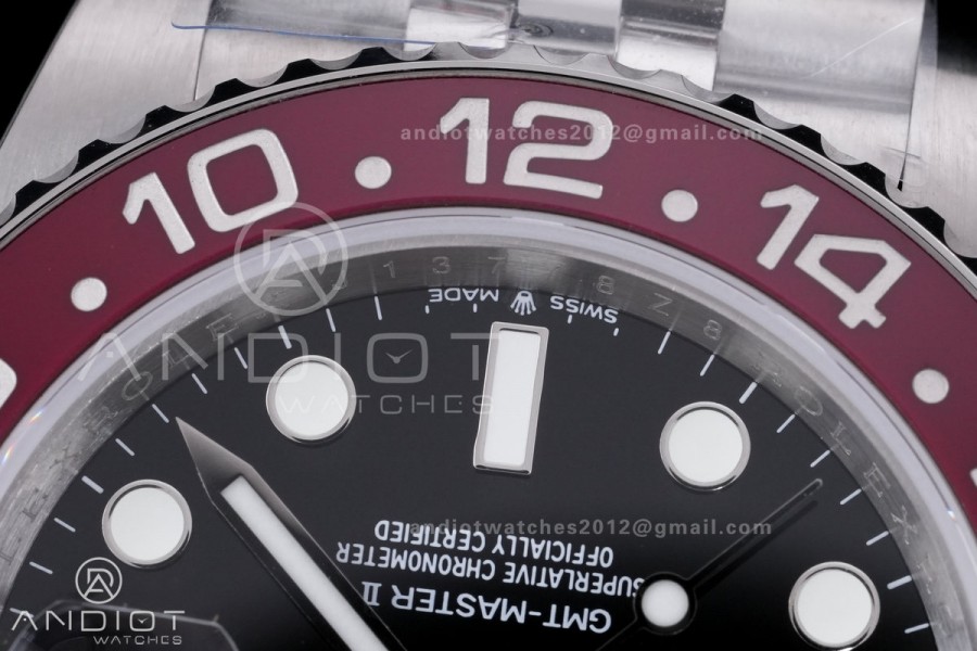 GMT-Master II 126710 BLRO Blue/Red V3 904L SS QF 1:1 Pepsi Best Edition Black Dial On Jubilee Bracelet DD3285