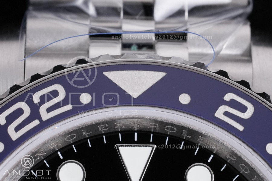 GMT-Master II 126710 BLRO Blue/Red V3 904L SS QF 1:1 Pepsi Best Edition Black Dial On Jubilee Bracelet DD3285