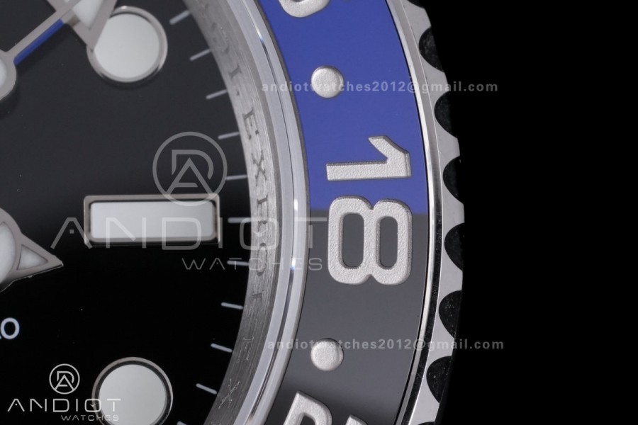 GMT-Master II 126710 BLNR Black/Blue V3 904L SS QF 1:1 Batman Best Edition Black Dial On Oyster Bracelet DD3285