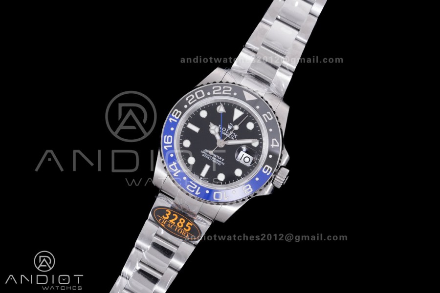 GMT-Master II 126710 BLNR Black/Blue V3 904L SS QF 1:1 Batman Best Edition Black Dial On Oyster Bracelet DD3285