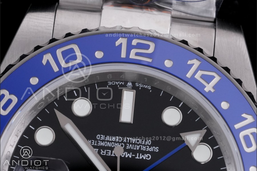 GMT-Master II 126710 BLNR Black/Blue V3 904L SS QF 1:1 Batman Best Edition Black Dial On Oyster Bracelet DD3285