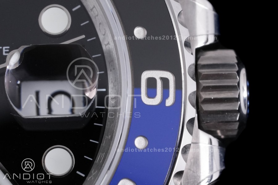 GMT-Master II 126710 BLNR Black/Blue V3 904L SS QF 1:1 Batman Best Edition Black Dial On Oyster Bracelet DD3285