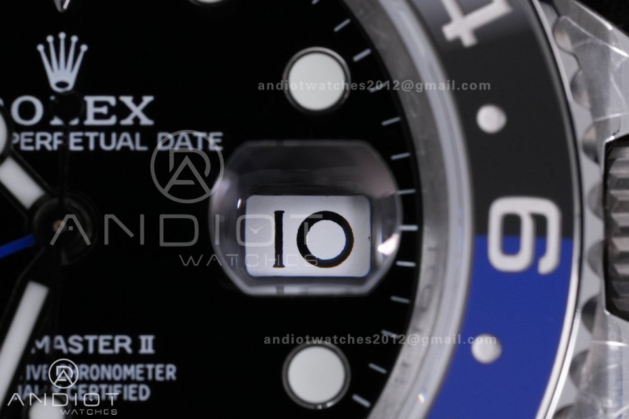 GMT-Master II 126710 BLNR Black/Blue V3 904L SS QF 1:1 Batgirl Best Edition Black Dial On Jubilee Bracelet DD3285