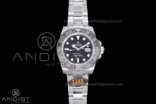 GMT-Master II 126710 GRNR Black/Gray V3 904L SS QF...