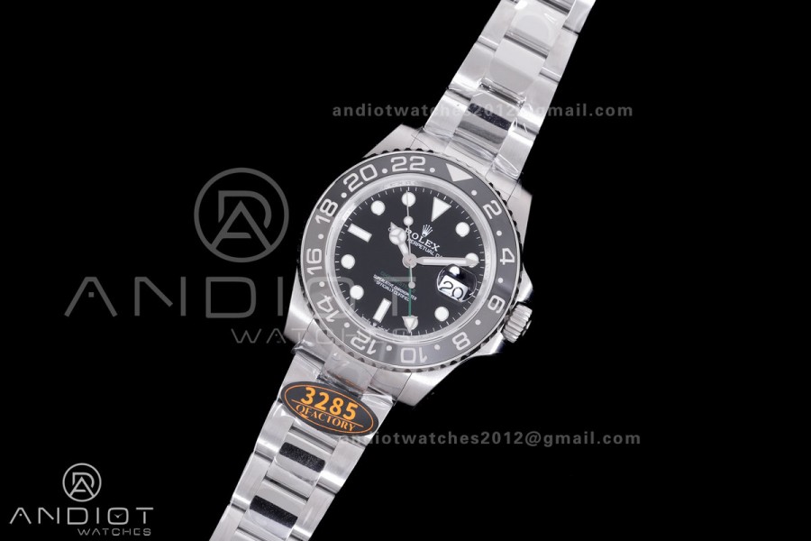 GMT-Master II 126710 GRNR Black/Gray V3 904L SS QF 1:1 Bruce Wayne Best Edition Black Dial On Oyster Bracelet DD3285