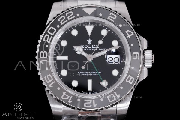 GMT-Master II 126710 GRNR Black/Gray V3 904L SS QF...