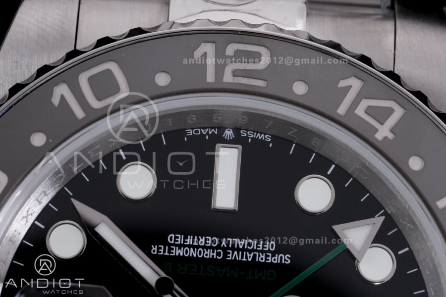 GMT-Master II 126710 GRNR Black/Gray V3 904L SS QF 1:1 Bruce Wayne Best Edition Black Dial On Oyster Bracelet DD3285