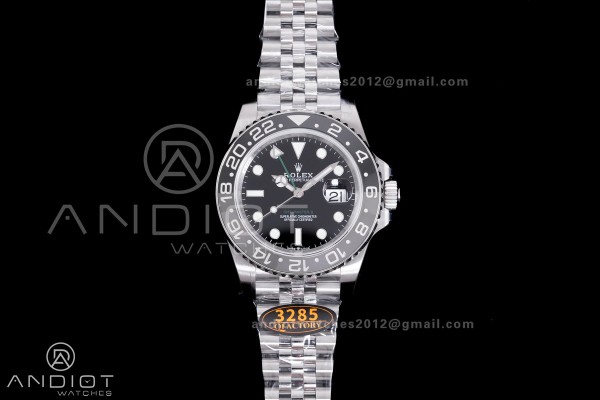 GMT-Master II 126710 GRNR Black/Gray V3 904L SS QF...