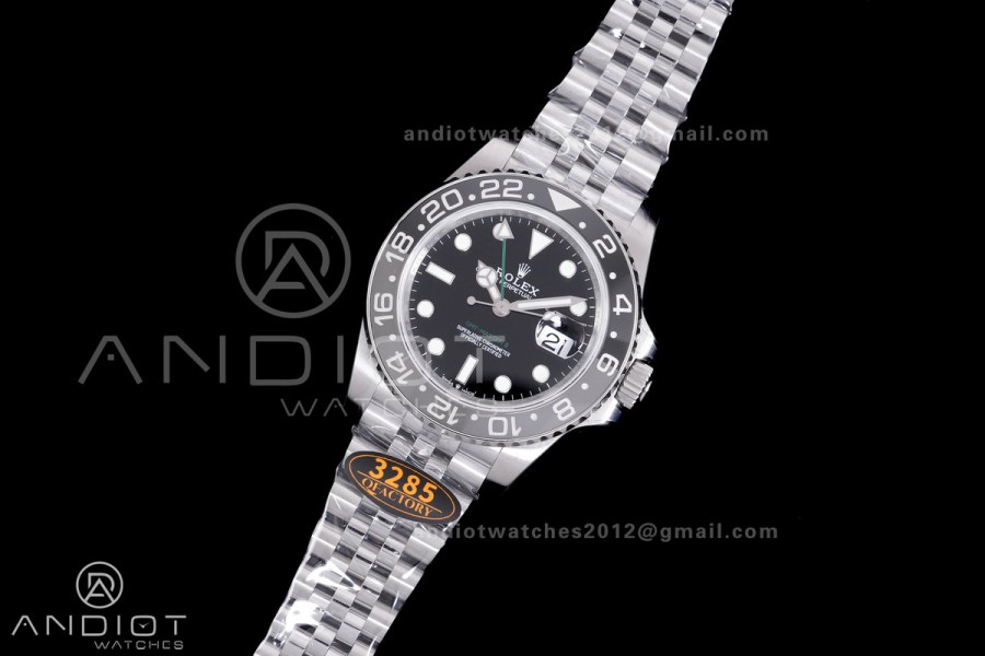 GMT-Master II 126710 GRNR Black/Gray V3 904L SS QF 1:1 Bruce Wayne Best Edition Black Dial On Jubilee Bracelet DD3285