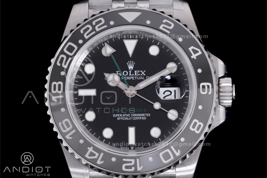 GMT-Master II 126710 GRNR Black/Gray V3 904L SS QF 1:1 Bruce Wayne Best Edition Black Dial On Jubilee Bracelet DD3285