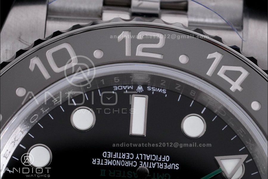 GMT-Master II 126710 GRNR Black/Gray V3 904L SS QF 1:1 Bruce Wayne Best Edition Black Dial On Jubilee Bracelet DD3285