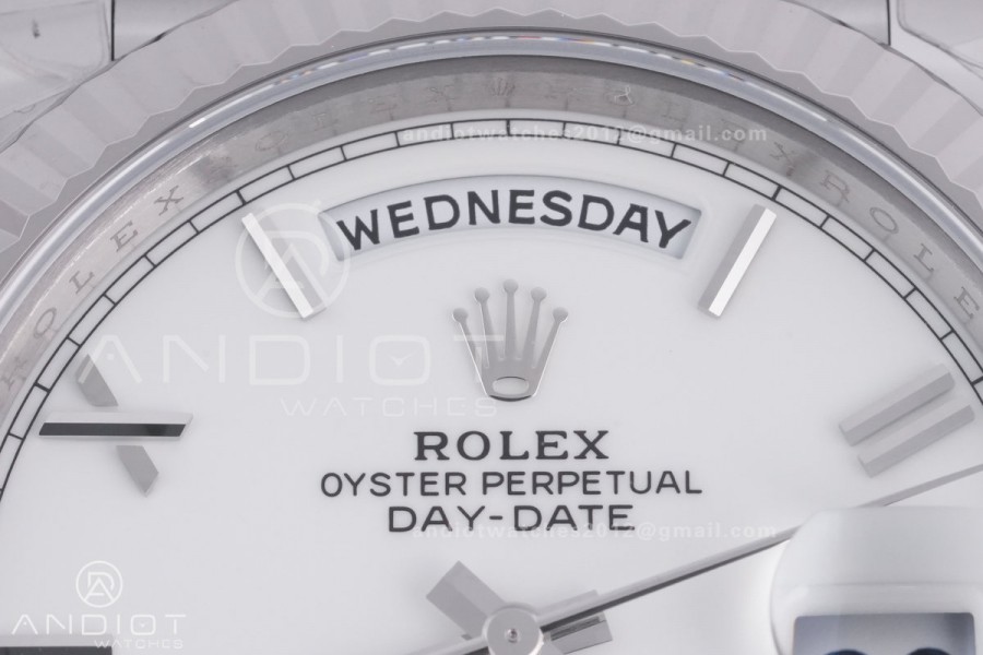 Day Date 228239 40mm 904L SS VSF 1:1 Best Edition White Dial Roman Markers On SS President Bracelet DD3255
