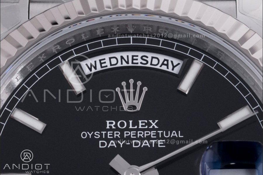 Day Date 228239 40mm 904L SS VSF 1:1 Best Edition Black Dial Stick Marker On SS President Bracelet DD3255