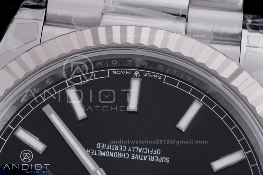 Day Date 228239 40mm 904L SS VSF 1:1 Best Edition Black Dial Stick Marker On SS President Bracelet DD3255