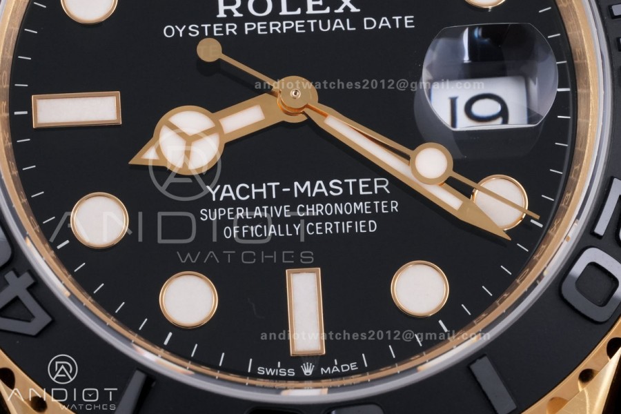 Yacht-Master 42mm 226658 VSF 1:1 Best Edition 3D Black Ceramic Bezel on Black Rubber Strap VS3235 V2 (Gain Weight)