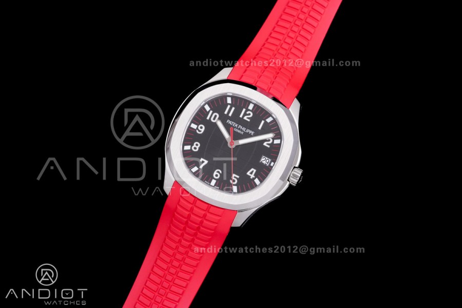 Aquanaut 5167 SS Singapore BBF 1:1 Best Edition Gray Dial on Red Rubber Strap DD324 Super Clone