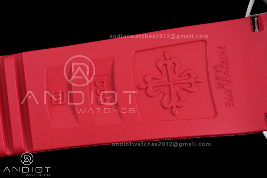 Aquanaut 5167 SS Singapore BBF 1:1 Best Edition Gray Dial on Red Rubber Strap DD324 Super Clone