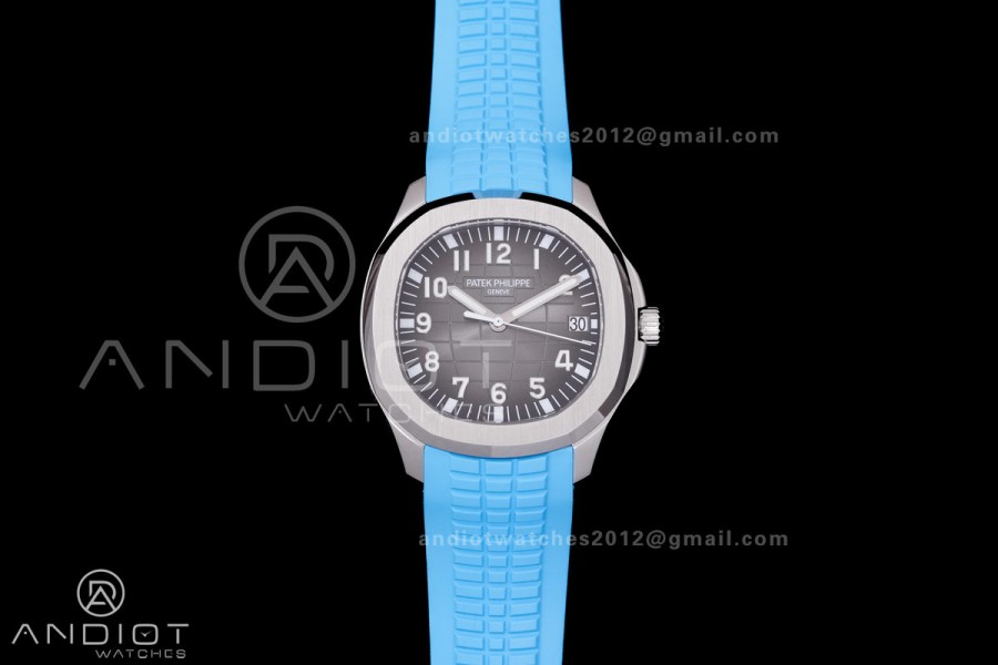 Aquanaut 5167 SS BBF 1:1 Best Edition Gray Dial on Blue Rubber Strap DD324 Super Clone