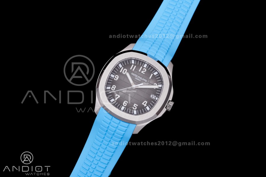 Aquanaut 5167 SS BBF 1:1 Best Edition Gray Dial on Blue Rubber Strap DD324 Super Clone